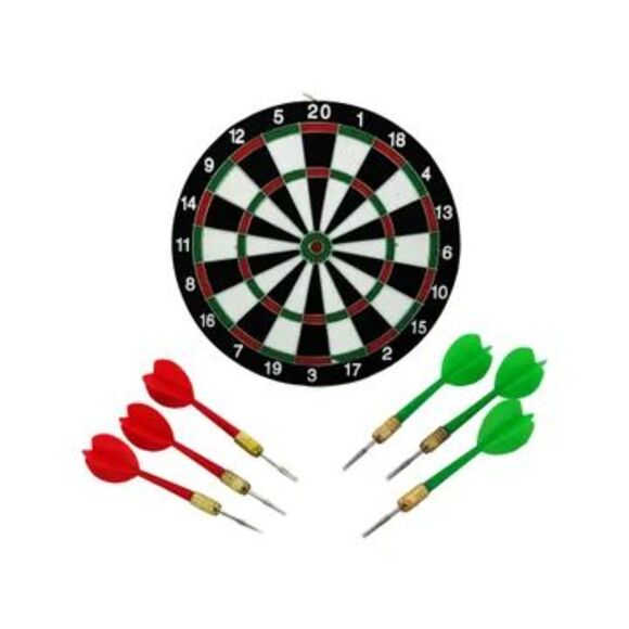 Dartboard (14" Diameter) with 6 Metal Tip Darts - Picture 4 of 4